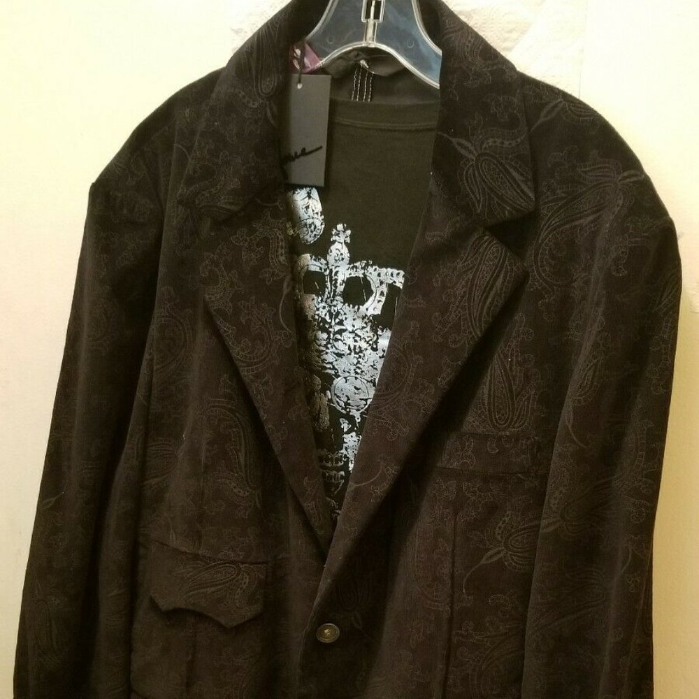 Hause of Howe Black Paisley Corduroy Sport Coat/Blazer